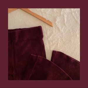maroon velvet palazzo pants !
